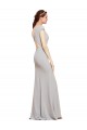 Affordable Sleeveless Boat Neck Stretch Crepe Dark Navy Long Prom Dress Canada