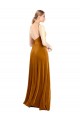 Affordable Sleeveless Cowl Neck Stretch Velvet Gold Long Prom Dress Canada