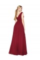 Affordable Sleeveless High Neck Soft Chiffon Burgundy Long Black Tie Prom Dress Canada