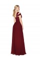 Affordable Sleeveless Sweetheart Soft Chiffon Burgundy Long Prom Dress Canada