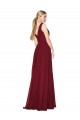 Affordable Sleeveless High Neck Soft Chiffon Burgundy Long Prom Dress Canada