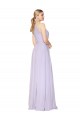 Affordable Sleeveless High Neck Soft Chiffon Lilac Long Prom Dress Canada