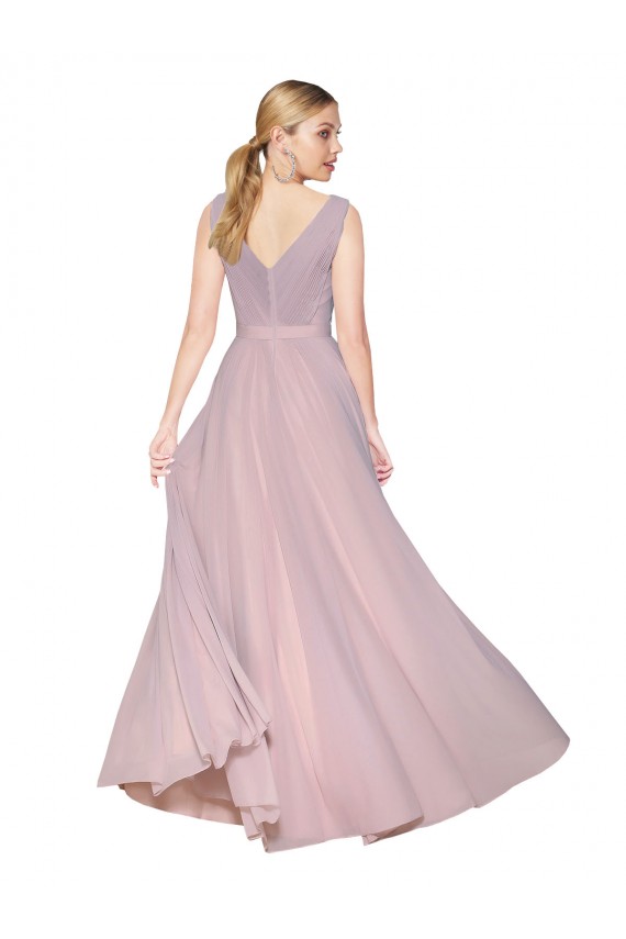 Affordable Sleeveless High Neck Soft Chiffon Primrose Long Prom Dress Canada