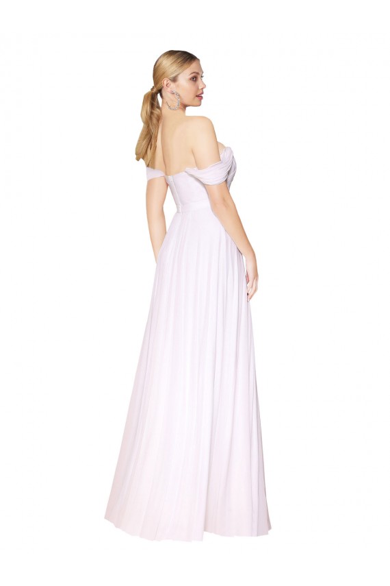 Affordable Sleeveless High Neck Soft Chiffon White Long Prom Dress Canada