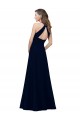 Affordable Sleeveless High Neck Stretch Crepe Dusty Pink A-Line Long Prom Dress Canada