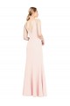 Affordable Sleeveless High Neck Stretch Crepe Pink Long Prom Dress Canada