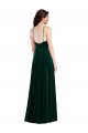 Affordable Sleeveless High Neck Stretch Velvet Dark Green Long Prom Dress Canada