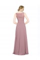 Affordable Sleeveless Illusion Neck Soft Chiffon & Lace Long Black Tie Prom Dress Canada