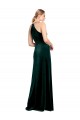 Affordable Sleeveless Jewel Neck Stretch Velvet Dark Green Long Prom Dress Canada