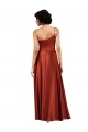 Affordable Sleeveless One Shoulder Silky Satin Burnt Orange Long Black Tie Prom Dress Canada