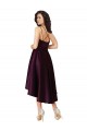 Affordable Sleeveless Scoop Neck Neck Satin Grape Short High Low Prom Dress Canada
