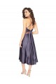 Affordable Sleeveless Scoop Neck Silky Satin Dusk Midi Length Prom Dress Canada