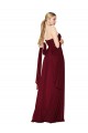 Affordable Sleeveless Strapless Soft Chiffon Burgundy Long Prom Dress Canada