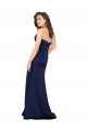 Affordable Sleeveless Sweetheart Silk like Satin Sapphire Long Prom Dress Canada