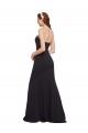 Affordable Sleeveless Strapless Stretch Crepe Dark Navy Long Low Back Prom Dress Canada