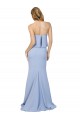Affordable Sleeveless Strapless Stretch Crepe Light Sky Blue Long Low Back Evening Prom Gown Canada