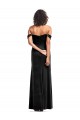 Affordable Sleeveless Strapless Stretch Velvet Black Long Prom Dress Canada