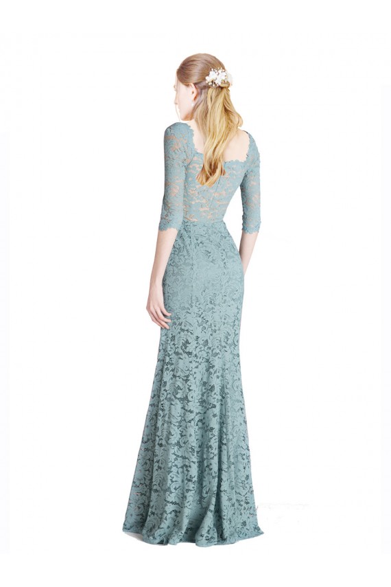 Affordable Half Sleeves Sweetheart Lace Long Prom Dress Canada