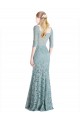 Affordable Half Sleeves Sweetheart Lace Long Prom Dress Canada