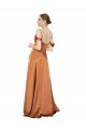 Affordable Cold Shoulder Sweetheart Silky Satin Orange Long Prom Dress Canada