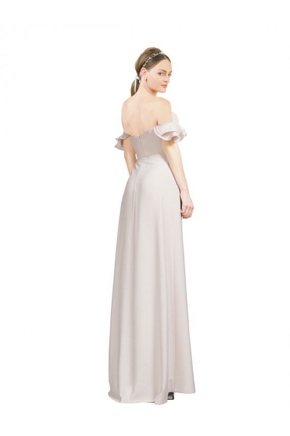 Affordable Sleeveless Off the Shoulder Stretch Crepe Red Long Prom Dress Canada