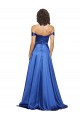 Affordable Sleeveless Sweetheart Stretch Satin Royal Blue Sweep Train Prom Dress Canada