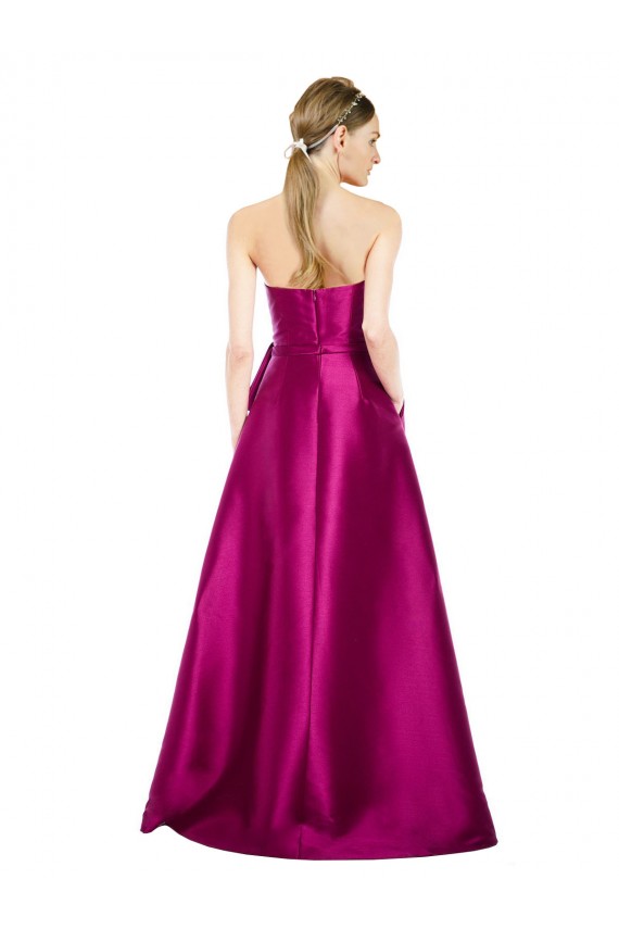 Affordable Sleeveless V-Neck Satin Merlot Long Prom Dress Canada