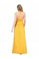 Affordable Sleeveless V-Neck Silky Satin Long Prom Dress Canada