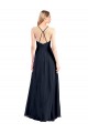 Affordable Sleeveless V-Neck Soft Chiffon Dark Navy Long Prom Dress Canada