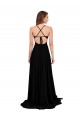 Affordable Sleeveless V-Neck Spandex Black Long Black Tie Prom Dress Canada