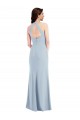 Affordable Sleeveless Halter Neck Stretch Crepe Light Sky Blue Long Open Back Prom Dress Canada