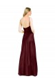 Affordable Sleeveless Spaghetti Straps Stretch Satin Burgundy Gold Long Prom Dress Canada