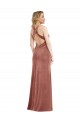 Affordable Sleeveless V-Neck Stretch Velvet Cinnamon Rose Long Prom Dress Canada