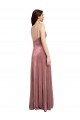 Affordable Sleeveless V-Neck Stretch Velvet Cinnamon Rose Long Low Back Prom Dress Canada