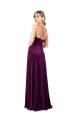 Affordable Sleeveless V-Neck Stretch Velvet Grape Long Prom Dress Canada