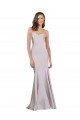 Affordable Sleeveless Strapless Stretch Crepe Arctic Lilac Long Prom Dress Canada