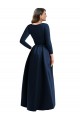 Affordable Long Sleeves V-Neck Spandex Dark Navy Long High Low Plus Size Prom Dress Canada