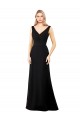 Affordable Sleeveless V-Neck Soft Chiffon Black Long Prom Dress Canada