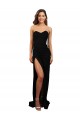 Affordable Sleeveless Sweetheart Stretch Crepe Black Long Low Back Prom Dress Canada