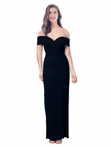 Affordable Sleeveless Sweetheart Stretch Crepe Black Long Prom Dress Canada