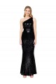 Affordable Sleeveless One Shoulder Sequin Black Long Prom Dress Canada