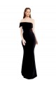 Affordable Sleeveless One Shoulder Stretch Crepe Black Long Evening Prom Dresses Canada