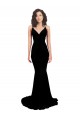 Affordable Sleeveless V-Neck Spandex Black Long Prom Dress Canada