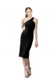 Affordable Sleeveless One Shoulder Stretch Crepe Black Cocktail Length Prom Dress Canada