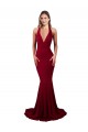 Affordable Sleeveless V-Neck Spandex Burgundy Long Prom Dress Canada