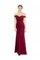 Affordable Sleeveless Off the Shoulder Soft Chiffon Burgundy Long Black Tie Prom Dress Canada
