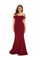 Affordable Sleeveless Off the Shoulder Spandex Burgundy Long Plus Size Formal Prom Dress Canada