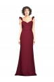 Affordable Sleeveless Strapless Stretch Crepe Burgundy Long Prom Dress Canada