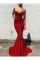 Affordable Sleeveless Sweetheart Velvet Sequin Burgundy Court Train Evening Prom Dress Canada