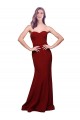 Affordable Sleeveless Sweetheart Stretch Crepe Burgundy Long Low Back Prom Dress Canada
